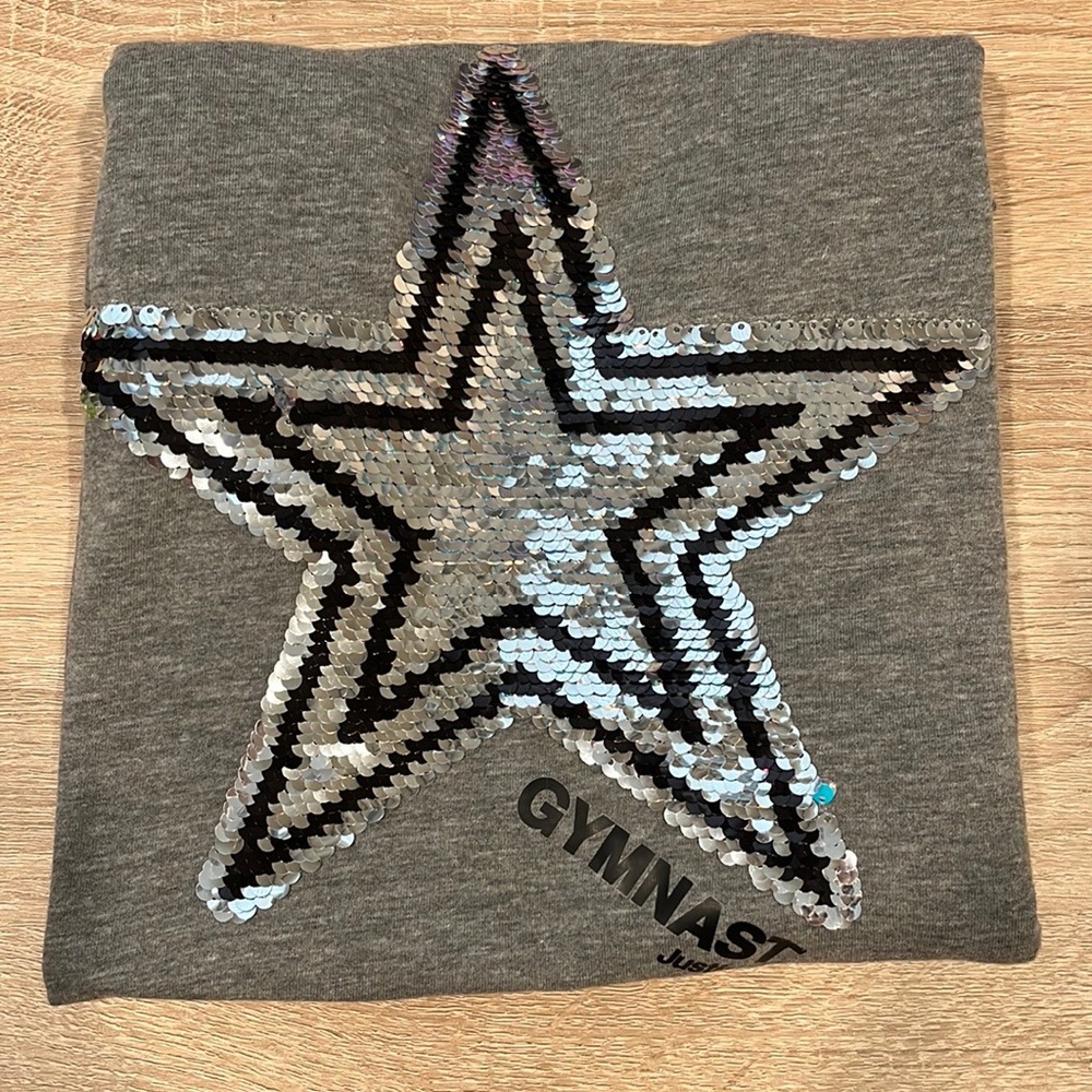 Justice flip-sequin active tee. Never worn before!
